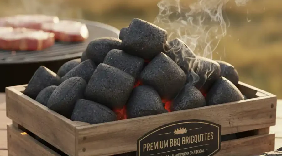 sustainable coconut charcoal briquettes for BBQ