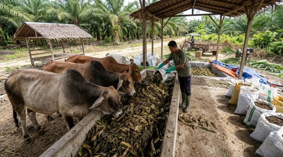 campuran pelepah sawit untuk pakan