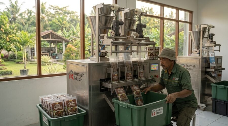 takaran bubuk dalam kemasan sachet